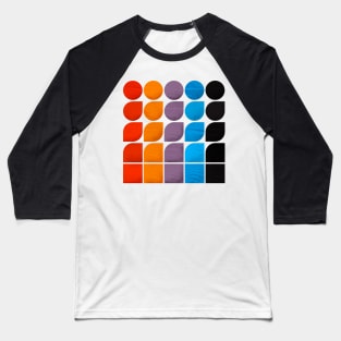 Retro colorful shapes - abstract Baseball T-Shirt